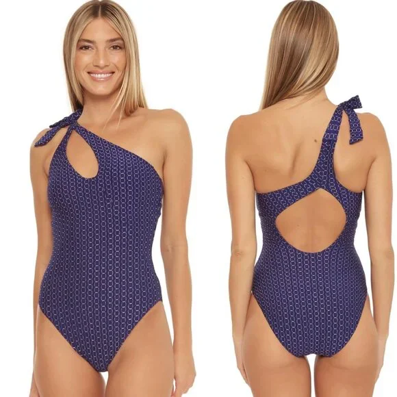 NEW w TAGS Trina Turk Adeline Asymmetrical Maillot One Piece Swimsuit (size 10)